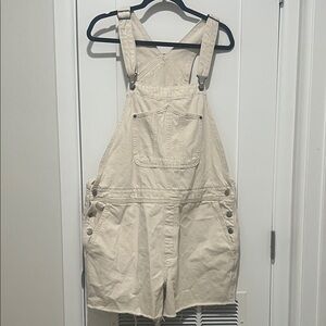 Old Navy Off-White Denim Overalls